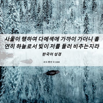 Picture 06 - 사도행전 9:3 KOR - 사울이 행하여 다메섹에 가까이 - Bible Verse Picture