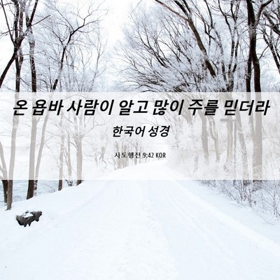 Picture 06 - 사도행전 9:42 KOR - 온 욥바 사람이 알고 많이 주를 - Bible Verse Picture