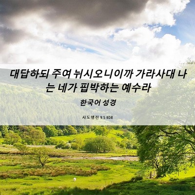 Picture 06 - 사도행전 9:5 KOR - 대답하되 주여 뉘시오니이까 - Bible Verse Picture