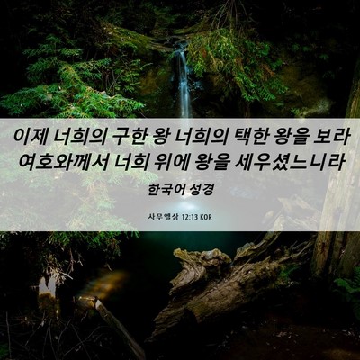 Picture 06 - 사무엘상 12:13 KOR - 이제 너희의 구한 왕 너희의 택한 - Bible Verse Picture
