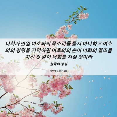 Picture 06 - 사무엘상 12:15 KOR - 너희가 만일 여호와의 목소리를 듣지 - Bible Verse Picture