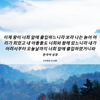 Picture 06 - 사무엘상 12:2 KOR - 이제 왕이 너희 앞에 출입하느니라 - Bible Verse Picture