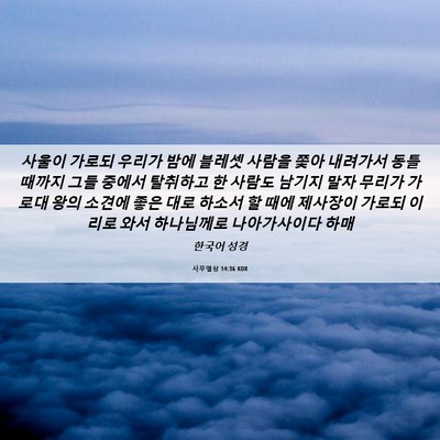 Picture 06 - 사무엘상 14:36 KOR - 사울이 가로되 우리가 밤에 블레셋 - Bible Verse Picture