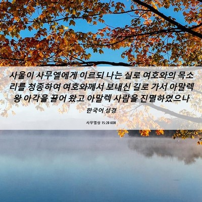 Picture 06 - 사무엘상 15:20 KOR - 사울이 사무엘에게 이르되 나는 실로 - Bible Verse Picture