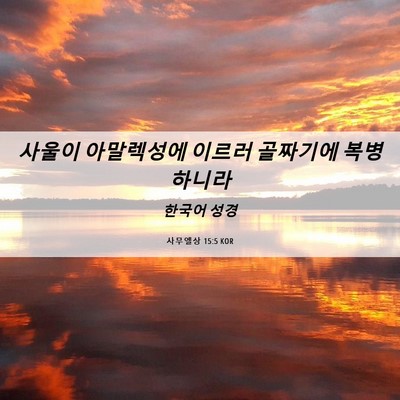 Picture 06 - 사무엘상 15:5 KOR - 사울이 아말렉성에 이르러 골짜기에 - Bible Verse Picture