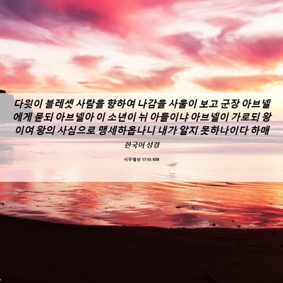 Picture 06 - 사무엘상 17:55 KOR - 다윗이 블레셋 사람을 향하여 나감을 - Bible Verse Picture