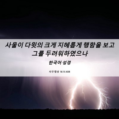 Picture 06 - 사무엘상 18:15 KOR - 사울이 다윗의 크게 지혜롭게 행함을 - Bible Verse Picture
