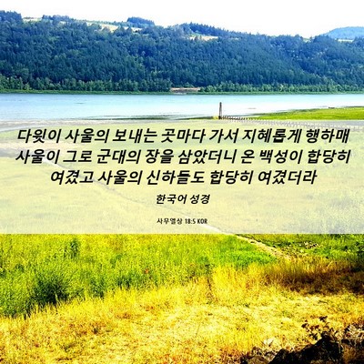Picture 06 - 사무엘상 18:5 KOR - 다윗이 사울의 보내는 곳마다 가서 - Bible Verse Picture