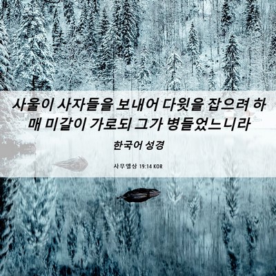 Picture 06 - 사무엘상 19:14 KOR - 사울이 사자들을 보내어 다윗을 - Bible Verse Picture