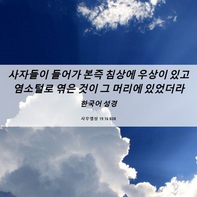 Picture 06 - 사무엘상 19:16 KOR - 사자들이 들어가 본즉 침상에 우상이 - Bible Verse Picture