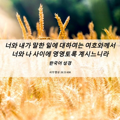Picture 06 - 사무엘상 20:23 KOR - 너와 내가 말한 일에 대하여는 - Bible Verse Picture