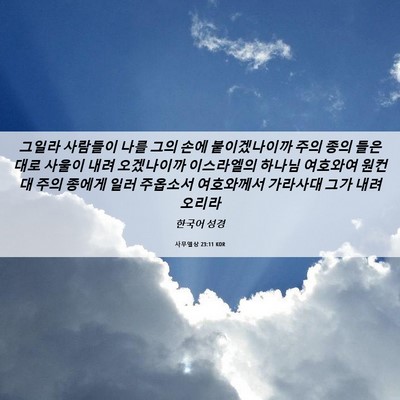 Picture 06 - 사무엘상 23:11 KOR - 그일라 사람들이 나를 그의 손에 - Bible Verse Picture