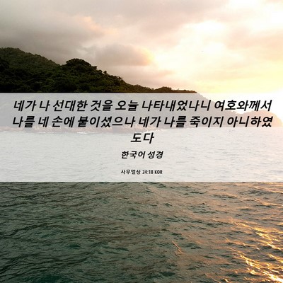 Picture 06 - 사무엘상 24:18 KOR - 네가 나 선대한 것을 오늘 - Bible Verse Picture