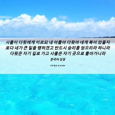 Picture 06 - 사무엘상 26:25 KOR - 사울이 다윗에게 이르되 내 아들아 - Bible Verse Picture