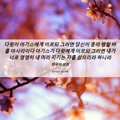 Picture 06 - 사무엘상 28:2 KOR - 다윗이 아기스에게 이르되 그러면 - Bible Verse Picture