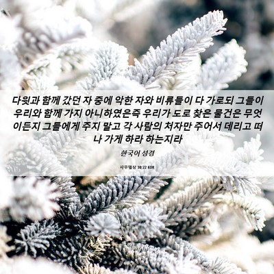 Picture 06 - 사무엘상 30:22 KOR - 다윗과 함께 갔던 자 중에 악한 자와 - Bible Verse Picture