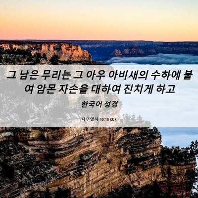 Picture 06 - 사무엘하 10:10 KOR - 그 남은 무리는 그 아우 아비새의 - Bible Verse Picture