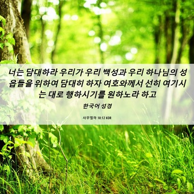 Picture 06 - 사무엘하 10:12 KOR - 너는 담대하라 우리가 우리 백성과 - Bible Verse Picture