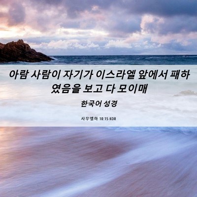 Picture 06 - 사무엘하 10:15 KOR - 아람 사람이 자기가 이스라엘 앞에서 - Bible Verse Picture