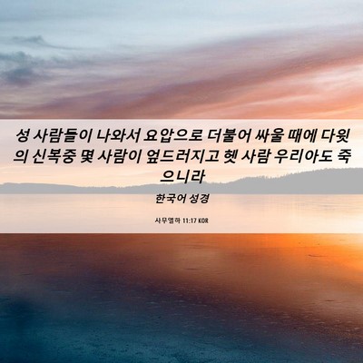 Picture 06 - 사무엘하 11:17 KOR - 성 사람들이 나와서 요압으로 더불어 - Bible Verse Picture