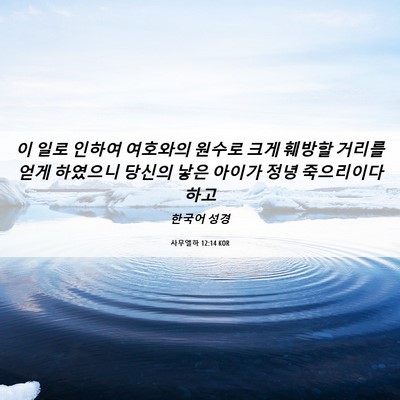 Picture 06 - 사무엘하 12:14 KOR - 이 일로 인하여 여호와의 원수로 - Bible Verse Picture