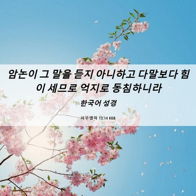 Picture 06 - 사무엘하 13:14 KOR - 암논이 그 말을 듣지 아니하고 - Bible Verse Picture