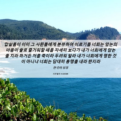 Picture 06 - 사무엘하 13:28 KOR - 압살롬이 이미 그 사환들에게 - Bible Verse Picture