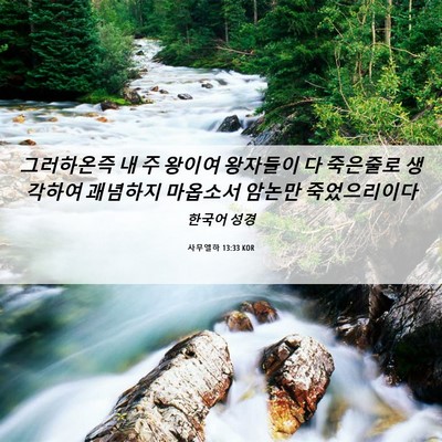 Picture 06 - 사무엘하 13:33 KOR - 그러하온즉 내 주 왕이여 왕자들이 - Bible Verse Picture