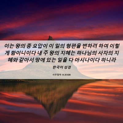 Picture 06 - 사무엘하 14:20 KOR - 이는 왕의 종 요압이 이 일의 형편을 - Bible Verse Picture