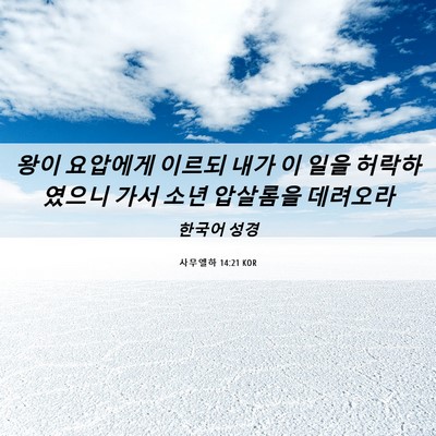 Picture 06 - 사무엘하 14:21 KOR - 왕이 요압에게 이르되 내가 이 일을 - Bible Verse Picture