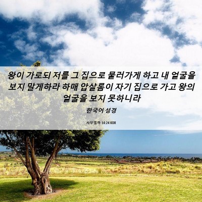 Picture 06 - 사무엘하 14:24 KOR - 왕이 가로되 저를 그 집으로 - Bible Verse Picture
