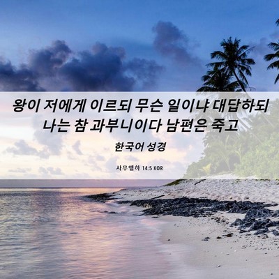 Picture 06 - 사무엘하 14:5 KOR - 왕이 저에게 이르되 무슨 일이냐 - Bible Verse Picture