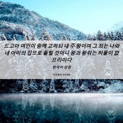 Picture 06 - 사무엘하 14:9 KOR - 드고아 여인이 왕께 고하되 내 주 - Bible Verse Picture