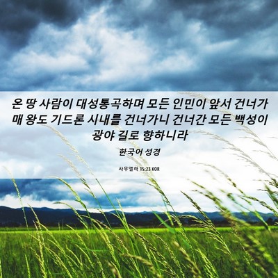 Picture 06 - 사무엘하 15:23 KOR - 온 땅 사람이 대성통곡하며 모든 - Bible Verse Picture