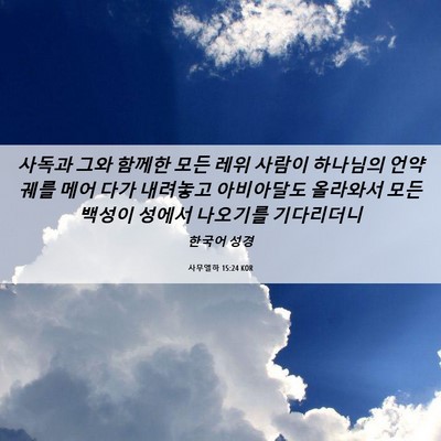 Picture 06 - 사무엘하 15:24 KOR - 사독과 그와 함께한 모든 레위 - Bible Verse Picture