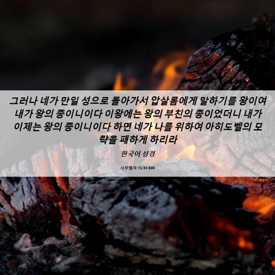 Picture 06 - 사무엘하 15:34 KOR - 그러나 네가 만일 성으로 돌아가서 - Bible Verse Picture