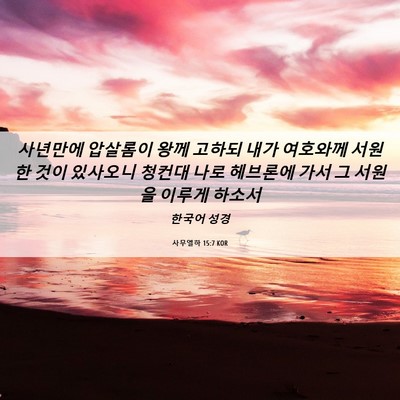 Picture 06 - 사무엘하 15:7 KOR - 사년만에 압살롬이 왕께 고하되 내가 - Bible Verse Picture