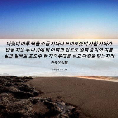 Picture 06 - 사무엘하 16:1 KOR - 다윗이 마루 턱을 조금 지나니 - Bible Verse Picture