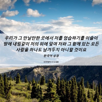 Picture 06 - 사무엘하 17:12 KOR - 우리가 그 만날만한 곳에서 저를 - Bible Verse Picture