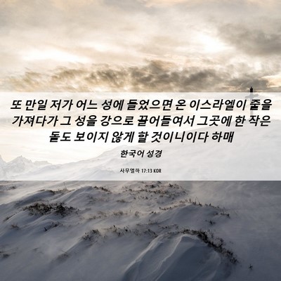 Picture 06 - 사무엘하 17:13 KOR - 또 만일 저가 어느 성에 들었으면 온 - Bible Verse Picture
