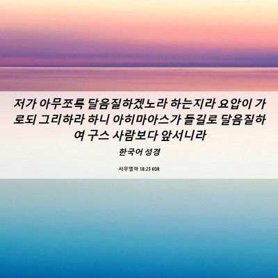 Picture 06 - 사무엘하 18:23 KOR - 저가 아무쪼록 달음질하겠노라 - Bible Verse Picture