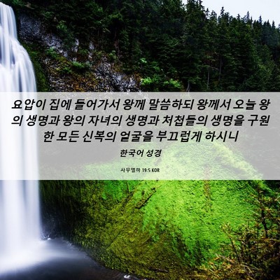 Picture 06 - 사무엘하 19:5 KOR - 요압이 집에 들어가서 왕께 말씀하되 - Bible Verse Picture