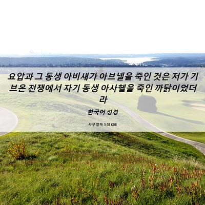 Picture 06 - 사무엘하 3:30 KOR - 요압과 그 동생 아비새가 아브넬을 - Bible Verse Picture