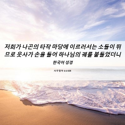 Picture 06 - 사무엘하 6:6 KOR - 저희가 나곤의 타작 마당에 - Bible Verse Picture