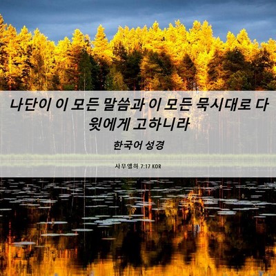 Picture 06 - 사무엘하 7:17 KOR - 나단이 이 모든 말씀과 이 모든 - Bible Verse Picture
