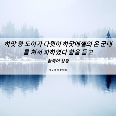 Picture 06 - 사무엘하 8:9 KOR - 하맛 왕 도이가 다윗이 하닷에셀의 - Bible Verse Picture