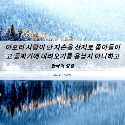 Picture 06 - 사사기 1:34 KOR - 아모리 사람이 단 자손을 산지로 - Bible Verse Picture