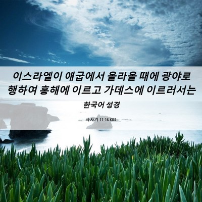 Picture 06 - 사사기 11:16 KOR - 이스라엘이 애굽에서 올라올 때에 - Bible Verse Picture