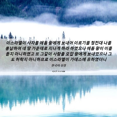 Picture 06 - 사사기 11:17 KOR - 이스라엘이 사자를 에돔 왕에게 - Bible Verse Picture