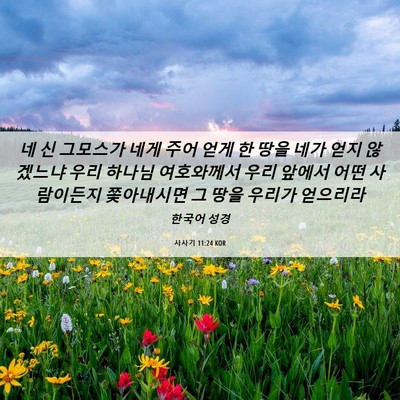Picture 06 - 사사기 11:24 KOR - 네 신 그모스가 네게 주어 얻게 한 - Bible Verse Picture
